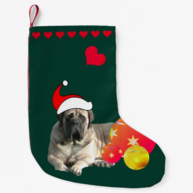 Meia De Natal Pequena Mastiff Molosser Weihnachtsstrumpf (Frente)