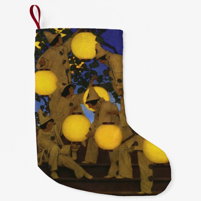 Meia De Natal Pequena Maxfield Parrish Os Portadores de Lanternas 1908 V (Frente)
