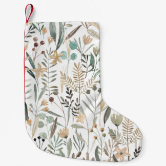 Meia De Natal Pequena Meadow Wildflower: Watercolor Charm.