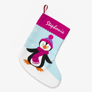 Meia De Natal Pequena Meia bonito do Natal do pinguim