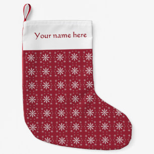 Meia De Natal Pequena Meia branca pequena personalizada do floco de neve