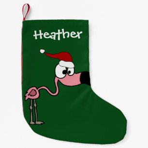 Meia De Natal Pequena Meia cor-de-rosa engraçada do Natal do flamingo