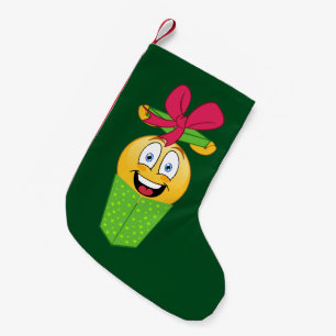 Meia De Natal Pequena Meia de Emoji do presente do Natal