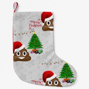 Meia De Natal Pequena meia do emoji do poo do Feliz Natal