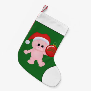 Meia De Natal Pequena Meia do feriado do porco do país do Natal