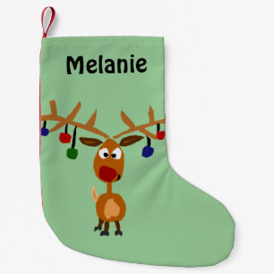 Meia De Natal Pequena Meia engraçada do Natal da arte da rena
