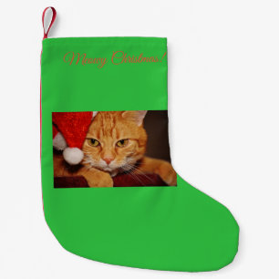 Meia De Natal Pequena Meia feita sob encomenda do Natal do gato bonito