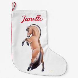 Meia De Natal Pequena Meia norueguesa do Natal do cavalo do fiorde