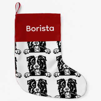 Meia De Natal Pequena Meias de Cachorro de Fronteira Meias de Cachorro P