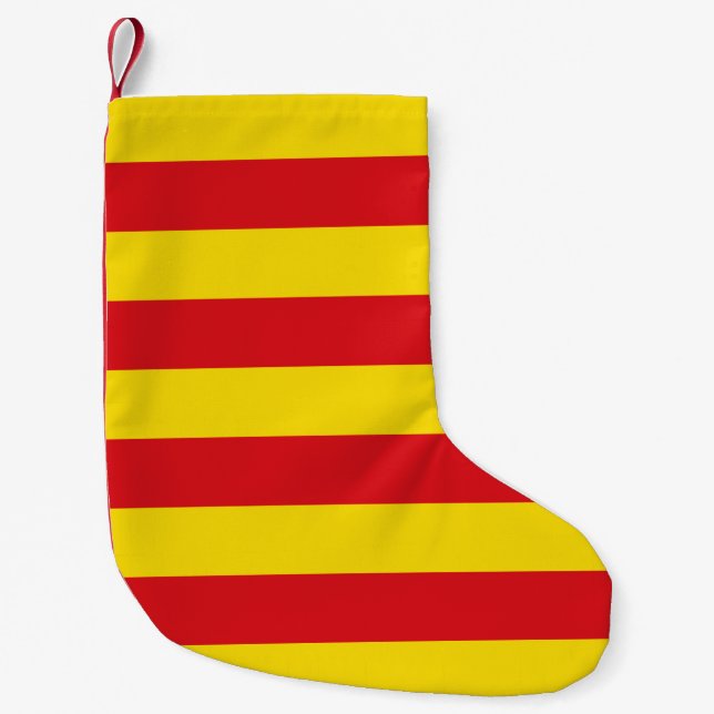 Meia De Natal Pequena Meias de Natal com Bandeira da Catalunha (Frente)