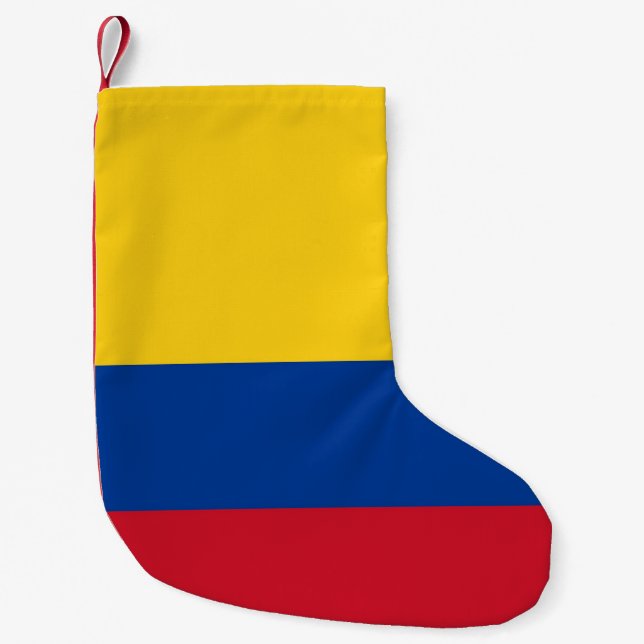 Meia De Natal Pequena Meias de Natal com Bandeira da Colômbia (Frente)