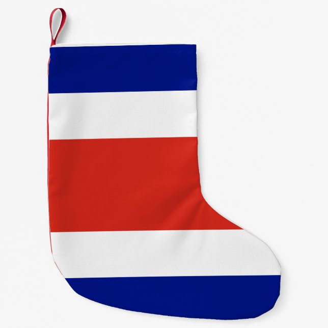 Meia De Natal Pequena Meias de Natal com Bandeira da Costa Rica (Frente)