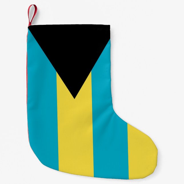 Meia De Natal Pequena Meias de Natal com Bandeira das Bahamas (Frente)