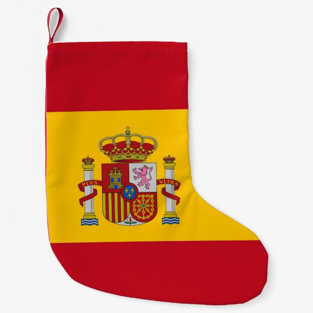 Meia De Natal Pequena Meias de Natal com Bandeira de Espanha (Frente)