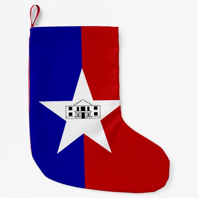 Meia De Natal Pequena Meias de Natal com Bandeira de San Antonio (Frente)