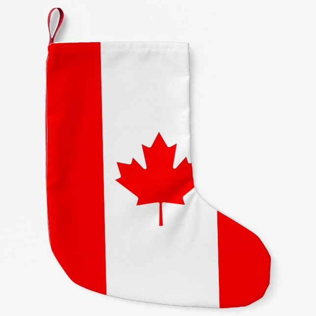 Meia De Natal Pequena Meias de Natal com Bandeira do Canadá (Frente)