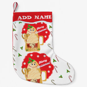 Meia De Natal Pequena Meias de ovos Um lado impressão para trás vermelho