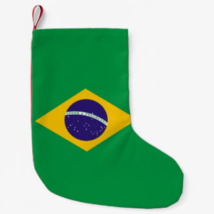 Meia De Natal Pequena Meias do Natal com a bandeira de Brasil
