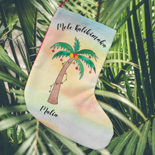 Meia De Natal Pequena Mele Kalikimaka Personalizado