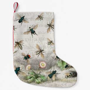 Meia De Natal Pequena Melhor Rainha Abelha Entomologia Botânica Vintage