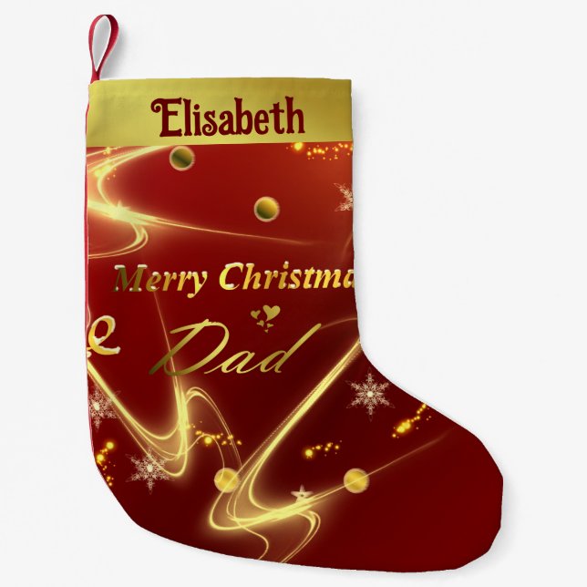 Meia De Natal Pequena merry christmas dad stocking (Frente)