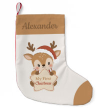 Meu Primeiro Bebê Rena de Natal Personalizado
