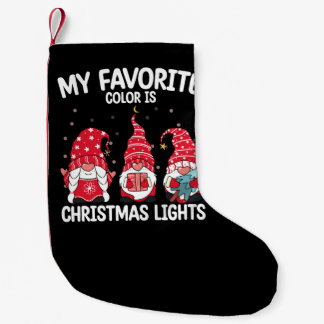 Meia De Natal Pequena Minha Cor Preferida É Gnome de Luzes de Natal