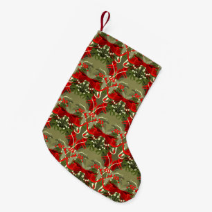 Meia De Natal Pequena Mistletoe Holly Natais vintages