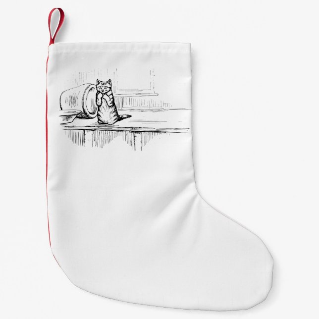 Meia De Natal Pequena Mittens the Kitten (Gato Assustado) (Beatrix Potte (Frente)