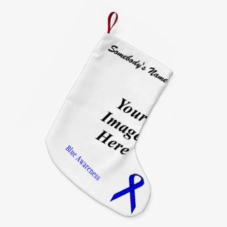 Meia De Natal Pequena Modelo da Faixa Azul Padrão por Kenneth Yoncich