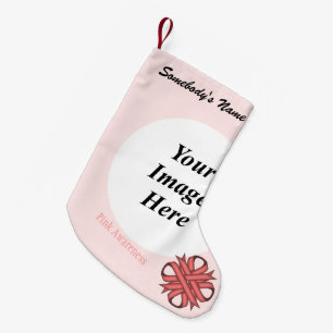 Meia De Natal Pequena Modelo de Clover Ribbon rosa por Kenneth Yoncich