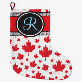 Meia De Natal Pequena Monograma de Abstrato único de sinalizador do Cana