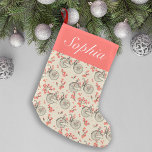 Meia De Natal Pequena Monograma de Arte Japonês Floral Rosa Bicicleta Vi<br><div class="desc">Monograma de Arte Japonês Floral Rosa Bicicleta Vintage</div>