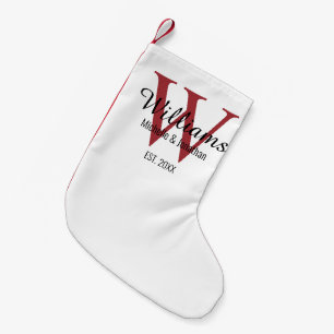 Meia De Natal Pequena Monograma Personalizado Vermelho Novo