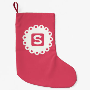 MEIA DE NATAL PEQUENA MONOGRAMA "S"