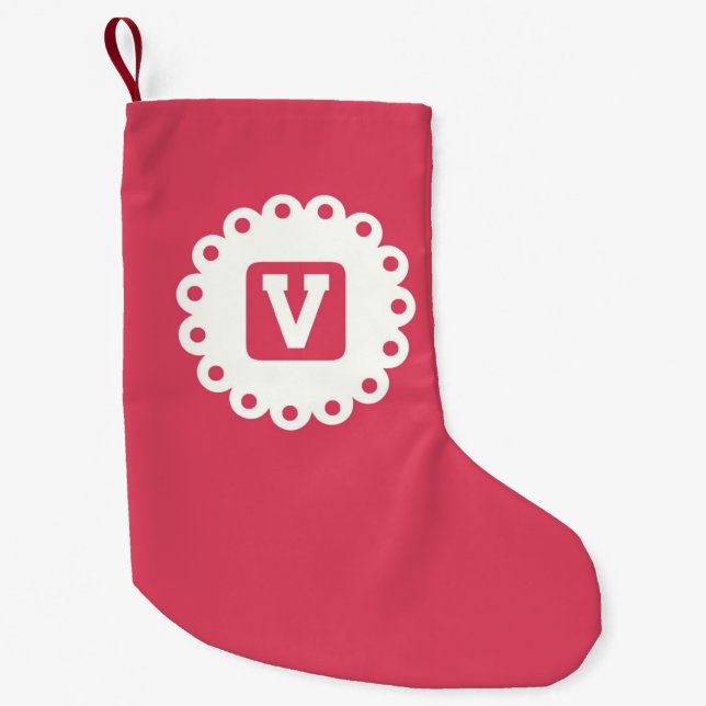 MEIA DE NATAL PEQUENA MONOGRAMA "V" (Frente)