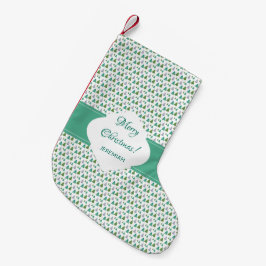 Meia De Natal Pequena Monograma Verde de Árvore de Natal Feliz