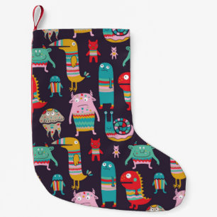 Meia De Natal Pequena Monstros engraçados, padrão perfeito
