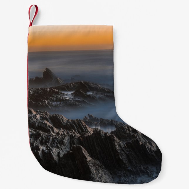 Meia De Natal Pequena MONTANTES DE cinzas COM NUVENS (Frente)