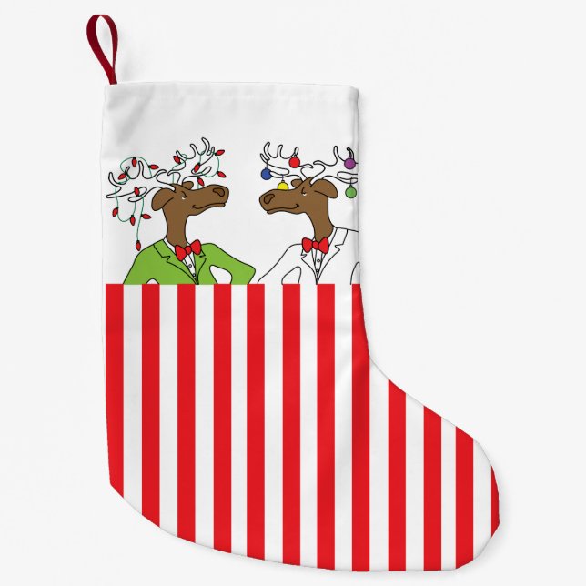 Meia De Natal Pequena Moose Christmas Stocks (Frente)