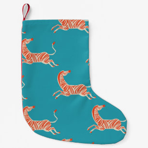 Meia De Natal Pequena motif de ilustração Zebra retro neon colorido vi