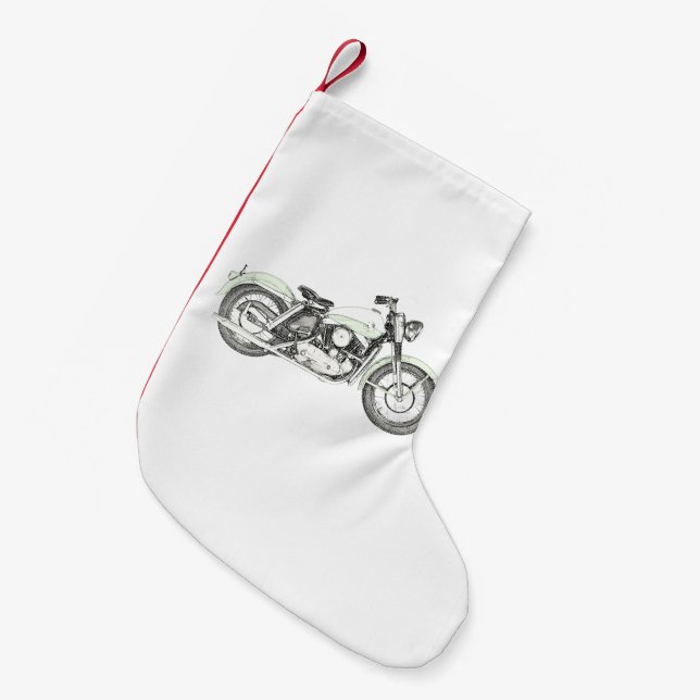 Meia De Natal Pequena Motocicleta desportista de 1957 (Frente (Pendurada))