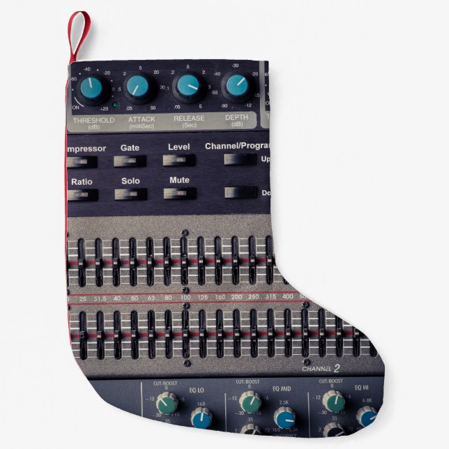 Meia De Natal Pequena Muitos botões do Mixer de Som Studio (Frente)