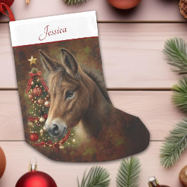 Meia De Natal Pequena Mule Holiday Christmas Tree Animal Personalizado