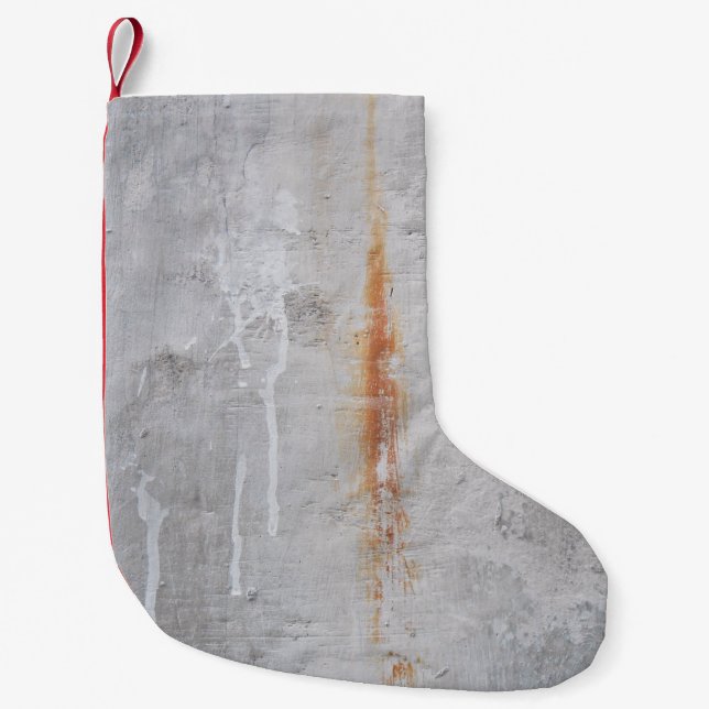 Meia De Natal Pequena muro de betão cinza (Frente)