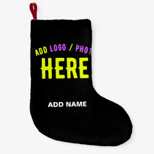 MEIA DE NATAL PEQUENA NA MODA MODERNO PERSONALIZÁVEL NEGRO VERIFICADO CO