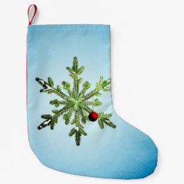 Meia De Natal Pequena Na moda Snowy Pine Snowflake
