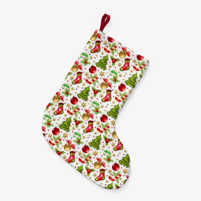 Meia De Natal Pequena Natal (Frente (Pendurada))