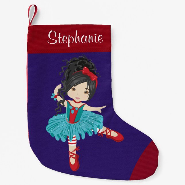 Meia De Natal Pequena Natal Asiático Ballerina Pequeno Estoque de Natal (Frente)