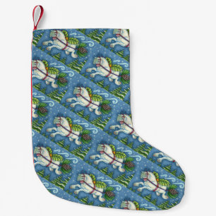 MEIA DE NATAL PEQUENA NATAL BONITO DE VOO PONY PULLING PINECONE SLEIGH